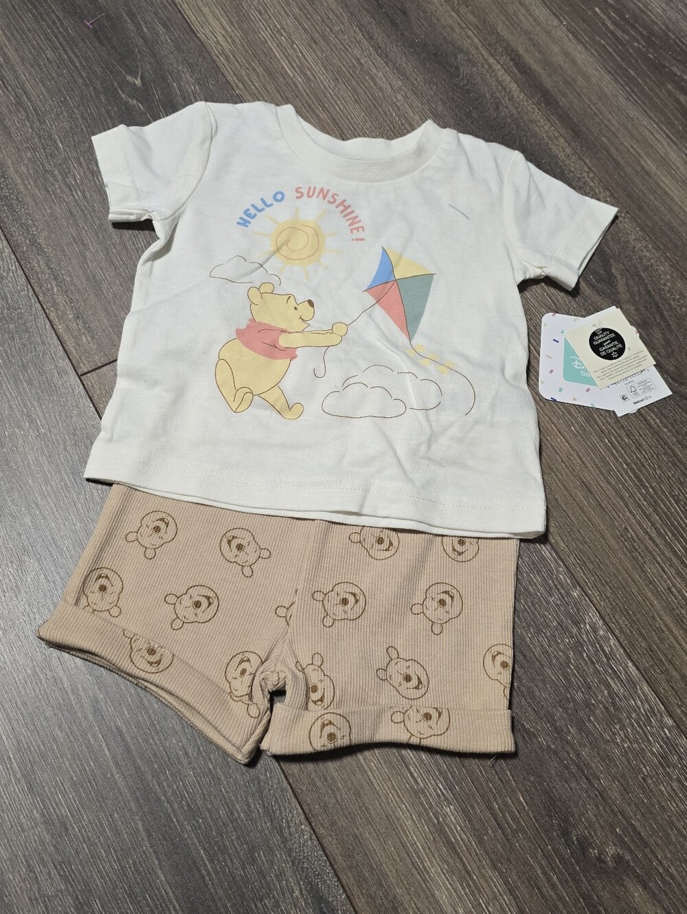 Disney NEW Winnie The Pooh Cotton Blend Unisex 2pc Set Lightweight Size 3-6month